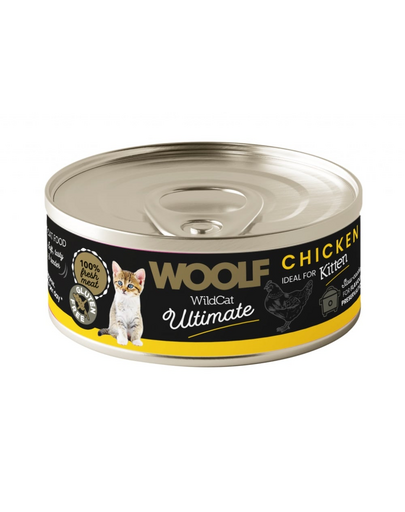 WOOLF Wild Cat Ultimate Kitten Chicken Pate 85g hrană cu pui pentru pisoiași