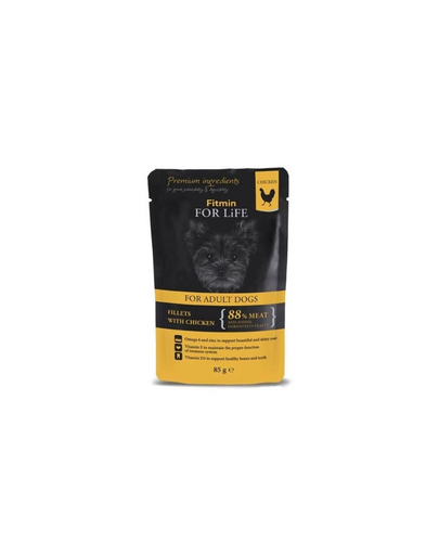 FITMIN For Life Mini Chicken with Ham 85g hrană câini talie mică