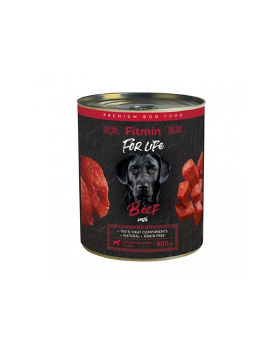 FITMIN For Life Beef Pate 800g pate cu vită pentru câini