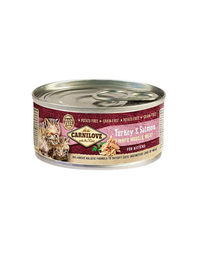 CARNILOVE Kitten Curcan și Somon 100g hrană umedă pisoi