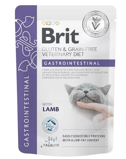 BRIT Gastrointestinal pisici miel 12x85g hrană dietetică