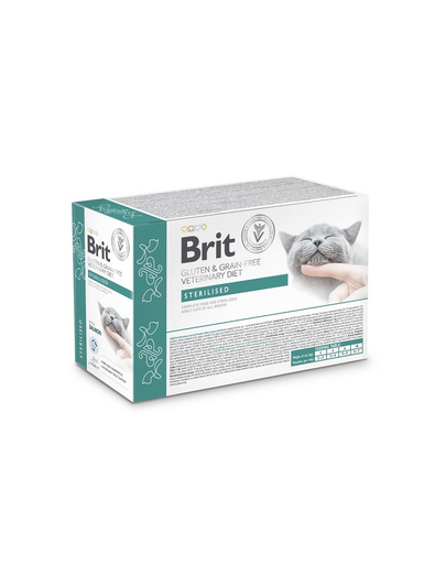 BRIT Veterinary Diet Grain Free Sterilised Cat Fillets in Gravy 12x85g pentru pisici adulte castrate