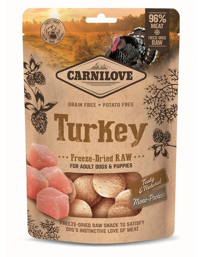 CARNILOVE Snack liofilizat curcan 60g câini și căței