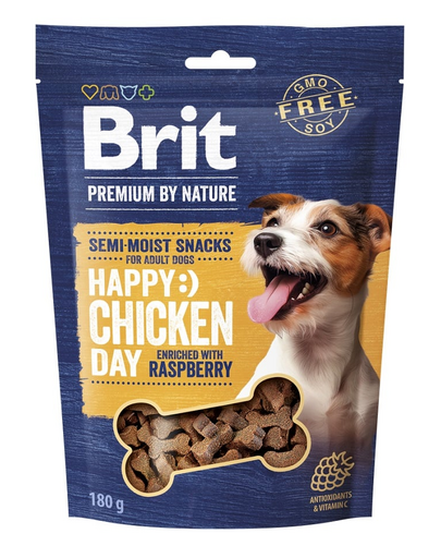 BRIT Semi-moist Snack pui și zmeură 180g gustare câini
