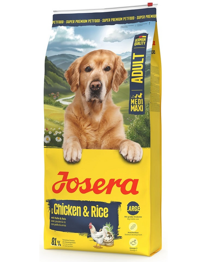 JOSERA Chicken with Rice Adult 12,5kg hrană ușor digerabilă pentru rase medii și mari