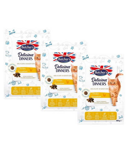 BUTCHER&#039;S Functional Cat Sensitive hrana pisici sensibile 3x800 g cu pui