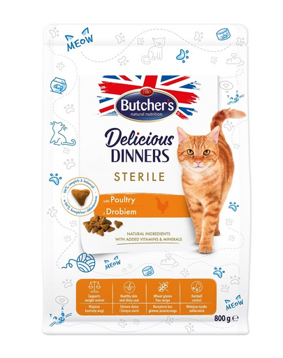 BUTCHER\'S Functional Cat Indoor Hrana uscata pisici de interior, cu pasare 800 g