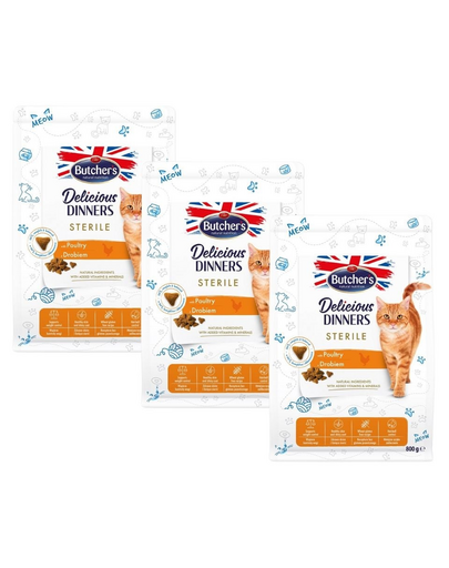 BUTCHER\'S Functional Cat Indoor hrana pisica interior 3x800 g cu pasare