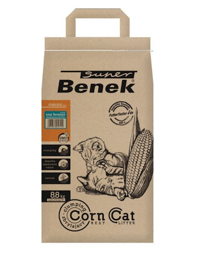 BENEK Super Corn Cat Asternut pentru litiera, cu miros briza de mare14 l