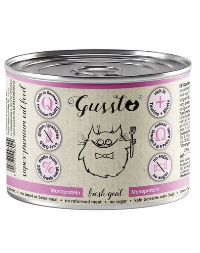 GUSSTO Cat Fresh Goat 200 g hrană pisici umedă monoproteică cu capră