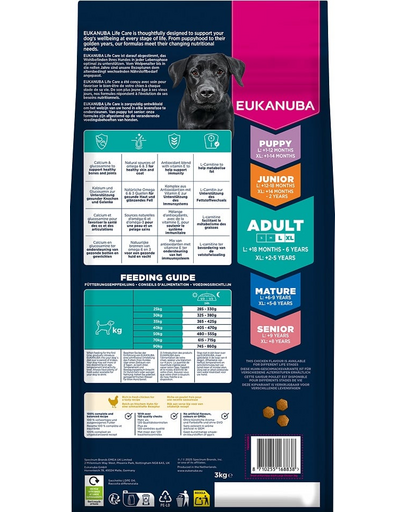 EUKANUBA Adult Large Breeds Chicken 3 kg hrană câine rasă mare bogată în pui proaspăt