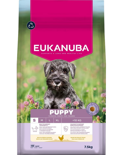 EUKANUBA Puppy Small Breeds Chicken 7,5 kg hrană pentru căței rase mici bogată în pui proaspăt