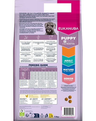 EUKANUBA Puppy Small Breeds Chicken 7,5 kg hrană pentru căței rase mici bogată în pui proaspăt