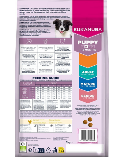 EUKANUBA Puppy Medium 3kg pui hrană pentru căței