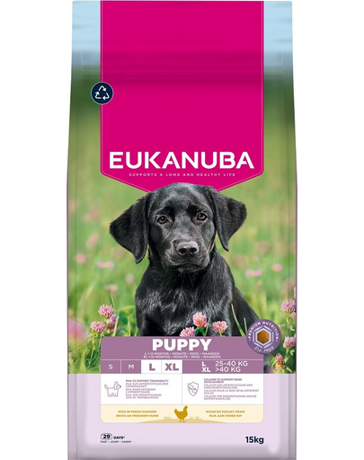 EUKANUBA Puppy Large Breeds Chicken 15 kg hrană căței rase mari, bogată în pui proaspăt
