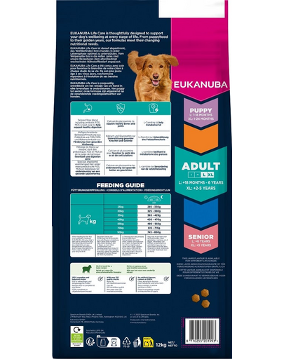 EUKANUBA Adult Large Breeds Lamb & Rice 12 kg hrană câini mari cu miel și orez