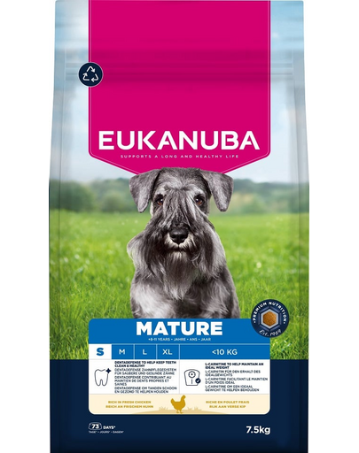 EUKANUBA Mature Small Breeds Chicken 7,5 kg hrană câini maturi rase mici, bogată în pui proaspăt