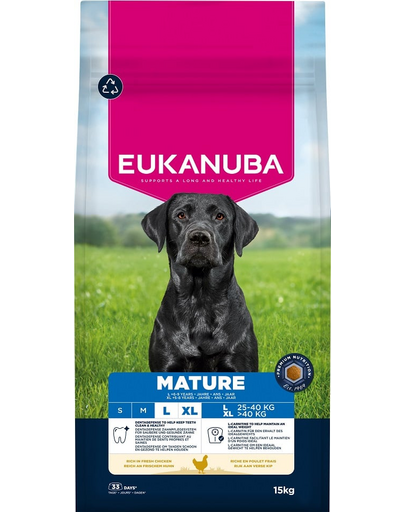 EUKANUBA Mature Large Breeds Chicken 15 kg hrană câini maturi rase mari bogat în pui proaspăt
