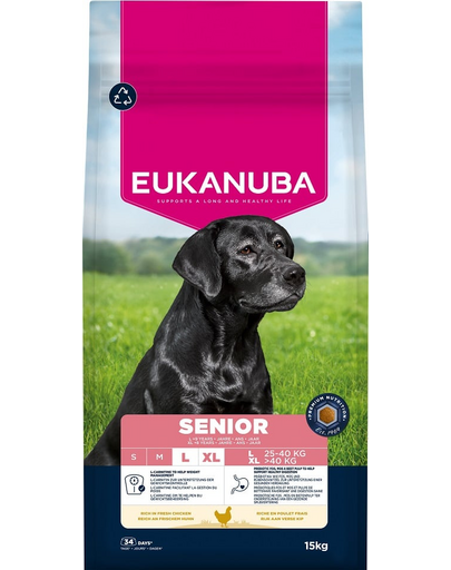 EUKANUBA Senior Large Breeds Chicken 15 kg hrană câine senior talie mare, cu pui