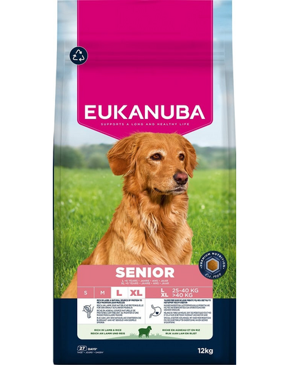 Senior Large Breeds Lamb Rice 12 kg sucha karma dla starszych psów ras dużych bogata w jagnięcinę i ryż