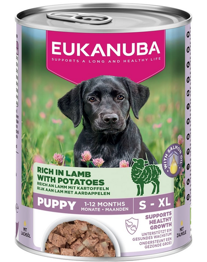 EUKANUBA Life Care Puppy Rich in Lamb hrană umedă pentru căței bogată în miel și cartofi 400 g