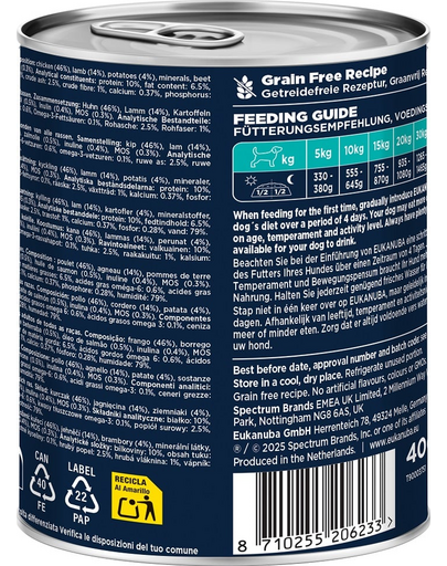 EUKANUBA Adult Lamb 400 g pate câini cu miel