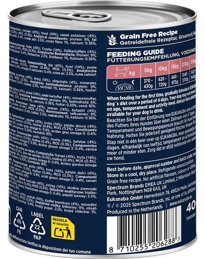 EUKANUBA Life Care Senior Rich in Trout 400 g pate câine senior bogat în păstrăv și cartofi dulci