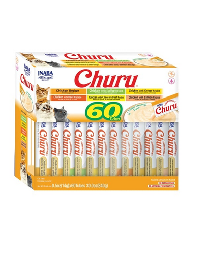 INABA Churu Varieties Chicken Recipe 60x14g Recompense crema pentru pisica, cu pui