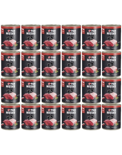 PAN MIĘSKO Curcan cu cerb hrană umedă pentru câini 24x800 g