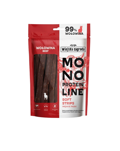 WIEJSKA ZAGRODA benzi moi monoproteice cu vită pentru câini 100 g