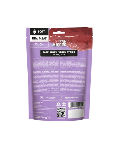Paski Jerky Kaczka przysmak dla psa 100 g