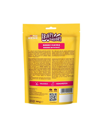 Fruits and Veggies Banan z kaczką przysmak dla psa 100 g
