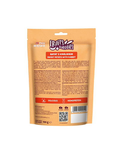 Fruits and Veggies Batat z królikiem przysmak dla psa 100 g