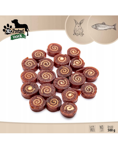 MR. PRETZEL Sushi iepure și cod 500 g gustare pentru câini