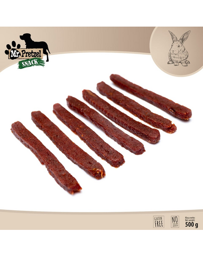 MR. PRETZEL Fâșii iepure 500 g recompensă naturală câini