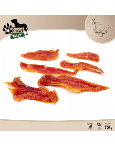 MR. PRETZEL Fâșii moi rață 500 g recompensă pentru câini