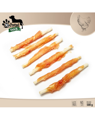 MR. PRETZEL Baton învelit cu pui 500 g recompense pentru câini