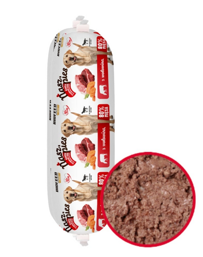 BIOFEED NASZ PIES baton cu vită 1 kg hrană umedă câini