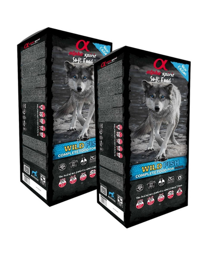 ALPHA SPIRIT Wild Fish hrană moale câini 2x9kg