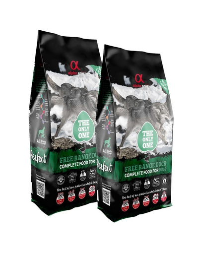 ALPHA SPIRIT Free range Duck cu rață 2x12 kg hrană câini