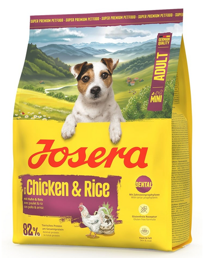 JOSERA Mini Adult Chicken and Rice 900g hrană rase mici, fără gluten