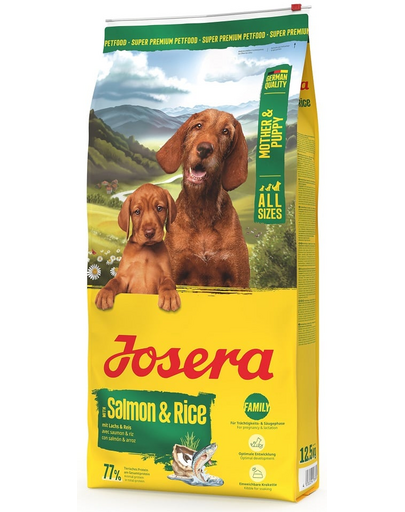 JOSERA Mother and Puppy Salmon with Rice 12,5 kg hrană căței, femele gestante sau lactante