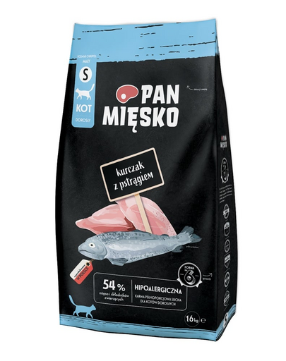 PAN MIĘSKO Hrană uscată pentru pisici pui cu păstrăv S 1,6 kg