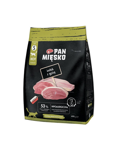 PAN MIĘSKO Hrana uscata pentru pisici, cu curcan si gasca S 400 g