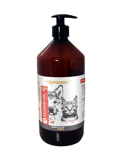 EUPHORIA Salmon Oil 1 L olej z łososia dla psów i kotów
