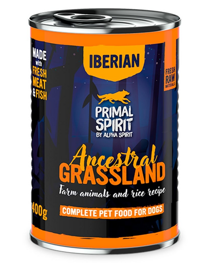 PRIMAL SPIRIT Iberian Ancestral Grassland hrană umedă pentru câini 400 g