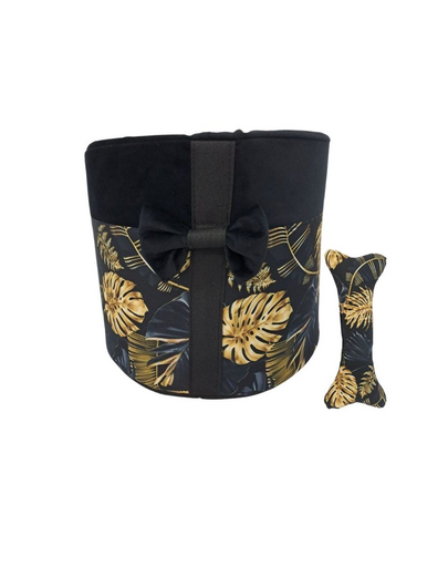 FERA Gold Kosz na zabawki 25x28 cm + Kość pluszak dla psa 23x11 cm