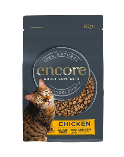 ENCORE Cat Adult Chicken hrană uscată fără cereale cu pui pentru pisici 800 g