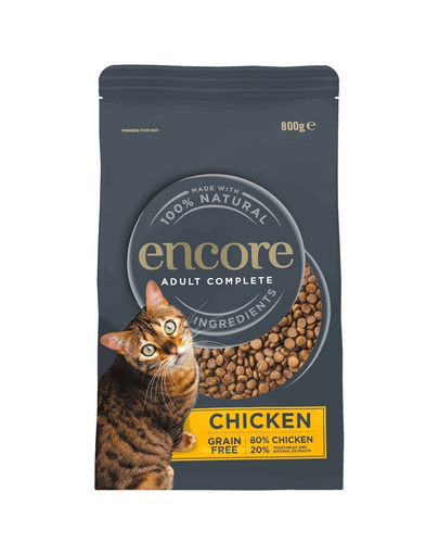 ENCORE Cat hrana uscata cu pui pentru pisici 3x800g fara cereale