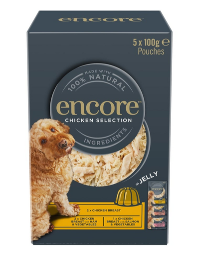 ENCORE Dog Chicken Selection in Jelly mix arome cu pui în jeleu 5×100 g
